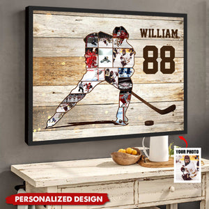 Hockey Player Photo-Personalized Poster-Gift for Hockey Lover