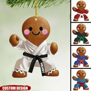 Personalized Ginger Black Belt Ornament - Gift For Jiu-Jitsu,Karate Lovers