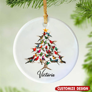 Personalized Hummingbird Ceramics Christmas Ornament - Gift For Hummingbird Lover - 2024 New Release