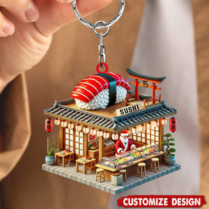 Personalized Sushi Shop Keychain-Gift for Sushi Lovers