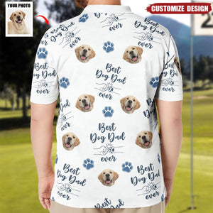 Best Dog Dad Ever - Personalized Photo Polo Shirt