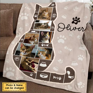 Personalized Cat Photo Collage Blanket, Best Gifts For Cat Owners, Cat Lover Gift