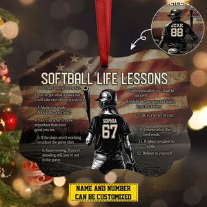 2024 New Release Personalized Softball Christmas Wood Ornament Gift For Softball Lovers