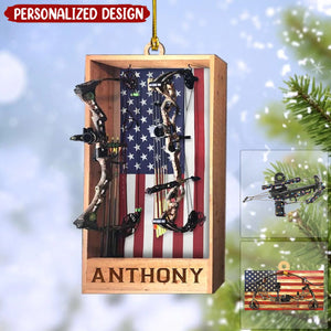 2024 New Release Personalized Archery Hunting American Flag Ornament-Gifts For Hunters