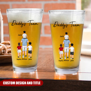 Personalized Daddy's/Grandpa's Team Beer Glass