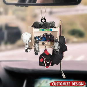 Personalized Hockey Closet Car Ornament -Gift For Hockey Lover