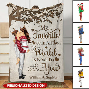 2024 New Release My Favorite Place In All The World - Personalized Blanket-Gift For Couple