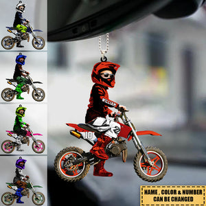 Personalized Motocross Kid/Boy/Girl Racer Acrylic Car / Christmas Ornament