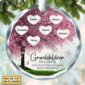 Fill A Place In Your Heart - Family Personalized Custom Circle Glass Ornament - Christmas Gift For Mom, Grandma