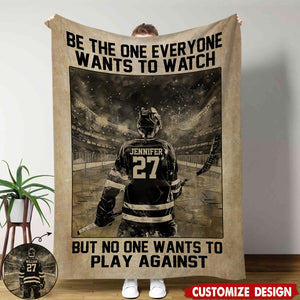 Personalized Hockey Motivation Blanket, Gift For Hockey Lovers,Players