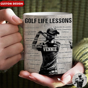 Personalized Golf Life Lessons Mug - Great Gift For Golf Lovers