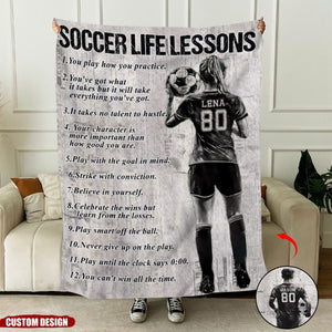 Personalized Motivational Soccer Blanket Gift For Soccer Lovers