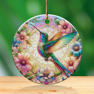 Hummingbird Floral Wall Art Ceramics Ornament - Gift For Bird Lovers - 2024 New Release