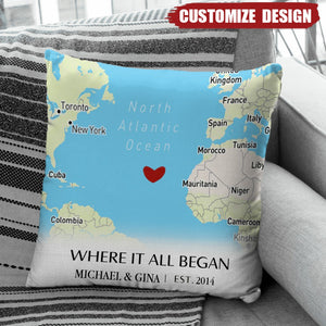 The Beginning Of Forever - Couple Personalized Pillow - Gift For Anniversary