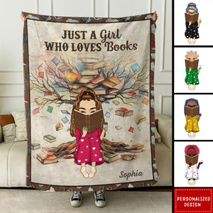 Book Tree Just A Girl/Boy Who Loves Books - Personalized Blanket