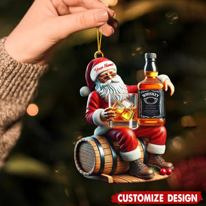 Personalized Whiskey Santa Christmas Ornament Gift For Whiskey Lovers-2024 New Release