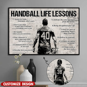 Personalized Handball Life Lessons Poster-Gift For Handball Lovers