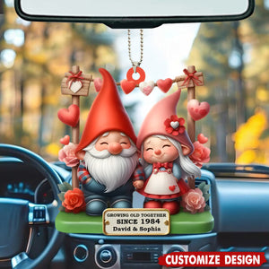 Growing Old Together - Personalized Couple Car Ornament - Anniversary Gift For Husband,Wife