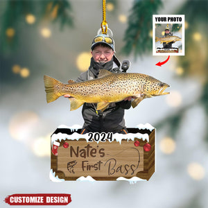 Custom Fishing Photo Ornament Christmas Ornaments - Fish Lovers Gifts  - 2024 New Release