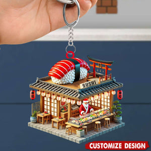 Personalized Sushi Shop Keychain-Gift for Sushi Lovers