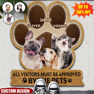 Custom Photo All Guests Must Be Approved - Gift For Pet Lovers - Personalized Custom Shaped Doormat