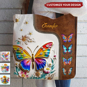 Stunning Hummingbird Dragonfly Butterfly - Personalized Gardening Tote Bag