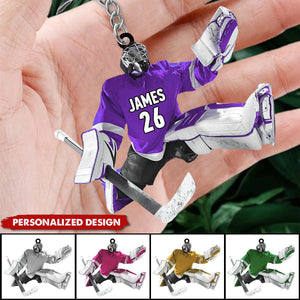 Personalized Hockey Playe Keychain-Gift For Hockey Lovers - 2024 New Release