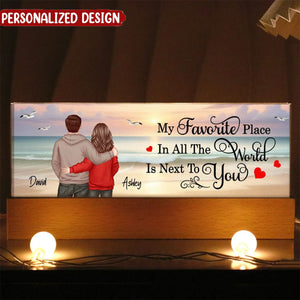 My Favorite Place Couple Beach Landscape-Personalized LED Night Light-Gift For Her Or Him