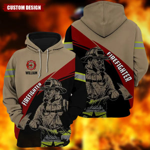 Personalized Firefighter Custom Name Fire Man Firefighter All Over Hoodie