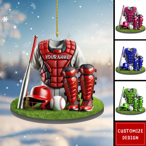 Personalized Baseball Catcher Christmas Ornament Gift For Baseball Lover-2024 New Release