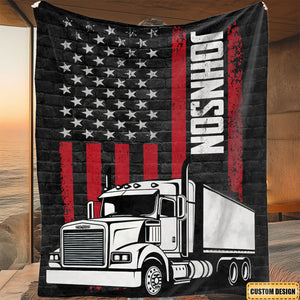 Personalized Trucker Blanket-Gift For Truck Drivers