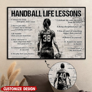 Personalized Handball Life Lessons Poster-Gift For Handball Lovers