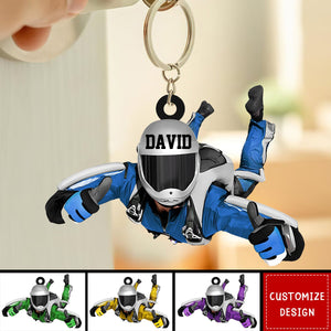 Personalized Skydiving Keychain, Gift For Skydiving Lovers - 2024 New Release