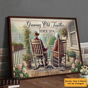 Personalized Gift For Old Couple Sitting Together Poster