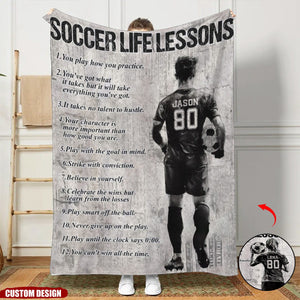 Personalized Motivational Soccer Blanket Gift For Soccer Lovers