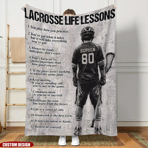 Personalized Motivational Lacrosse Boy Blanket Gift For Lacrosse Lovers