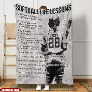 Personalized Motivational Softball Girl Blanket Gift For Softball Lovers