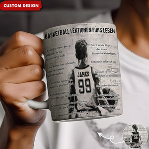 Personalisierte Basketball Junge Mädchen Lebenslektionen Becher-Geschenk für Basketball-Liebhaber