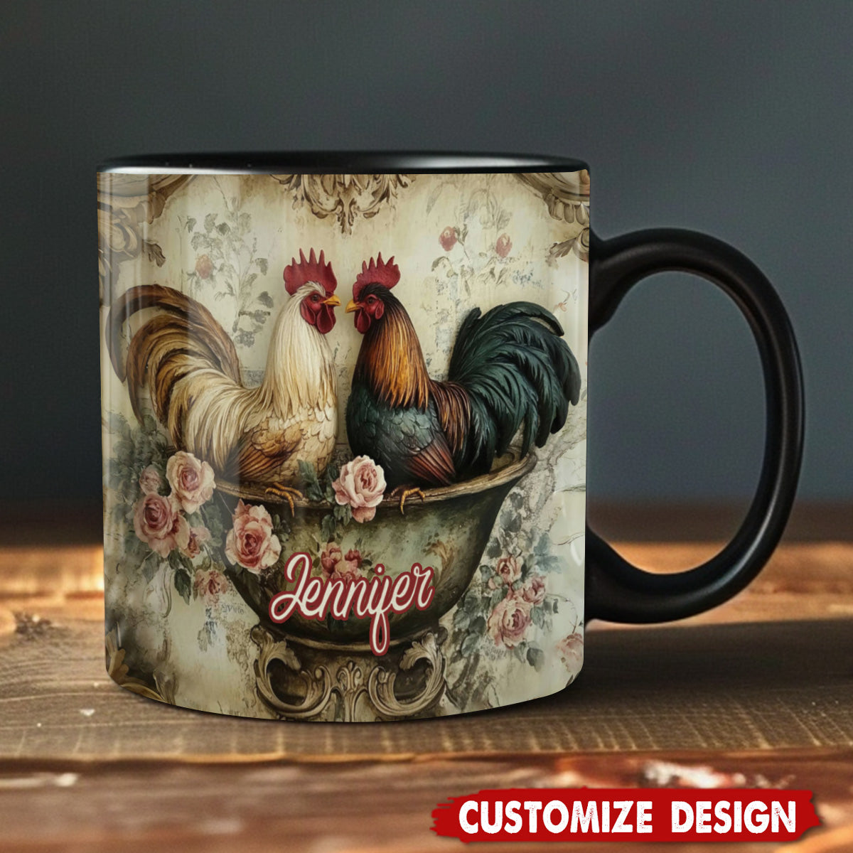 Personalized Rooster Mug - Gift For Farmer