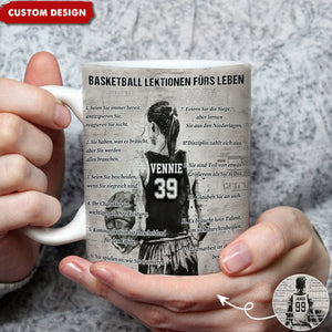 Personalisierte Basketball Junge Mädchen Lebenslektionen Becher-Geschenk für Basketball-Liebhaber