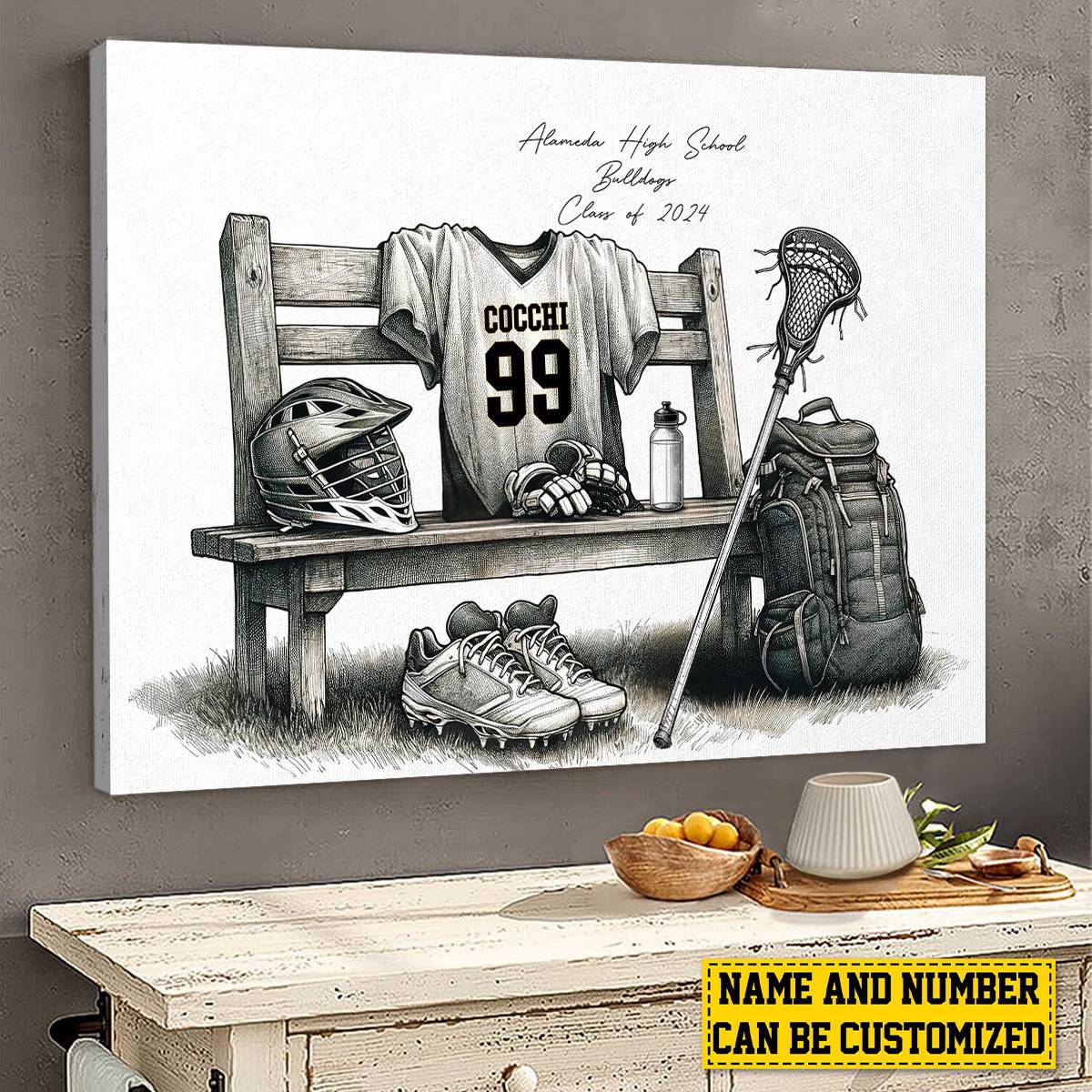 Personalized Class Lacrosse Team Poster-Poster Gift For Lacrosse Team Members