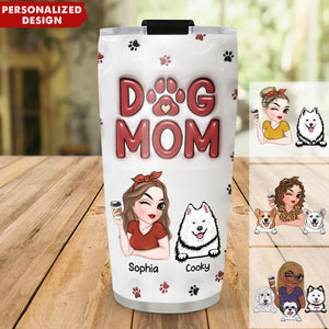 Lovely Dog Mom-Personalized Custom 3D Inflated Effect Tumble-Gift For Dog Lovers