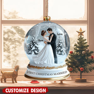 Personalized Our First Christmas Married Ornament Gift for Newlywed Couple-2024 New Release