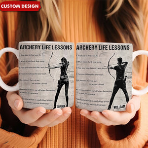 Personalized Archery Life Lessons Mug-Gift For Archery Lovers