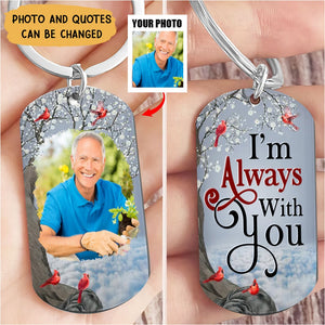 Custom Photo I'll Carry You - Memorial Gift - Personalized Stainless Keychain