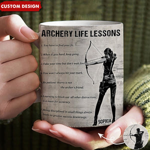 Personalized Archery Life Lessons Mug-Gift For Archery Lovers