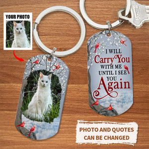 Custom Photo I'll Carry You - Memorial Gift - Personalized Stainless Keychain