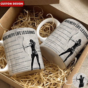 Personalized Archery Life Lessons Mug-Gift For Archery Lovers