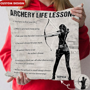 Personalized Archery Life Lessons Pillow-Gift For Archery Lovers