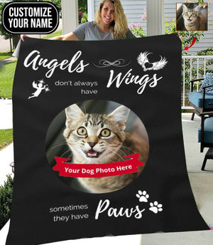 Soft & Cozy Sherpa Fleece Blanket - Angels don't always have wings sometimes they have paws